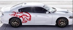 Hellcat Flames Car Decal for Both Sides fits Charger/Challenger 1 Pair