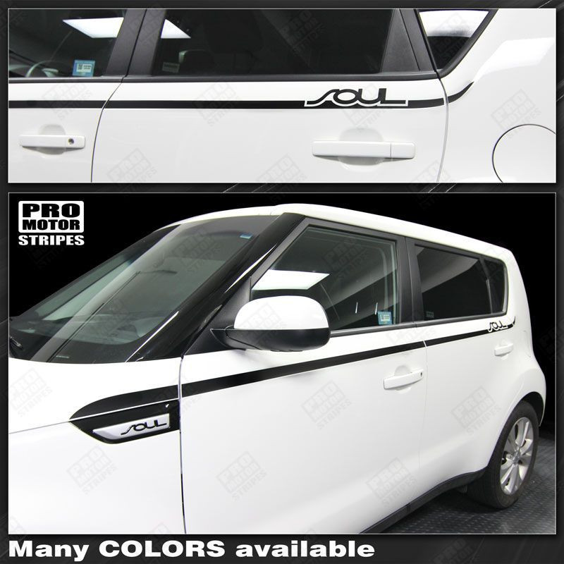For KIA SOUL Side Thin Accent Stripes Decals 2014 2015 2016 2017 2018 2019