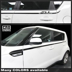 For KIA SOUL Side Thin Accent Stripes Decals 2014 2015 2016 2017 2018 2019
