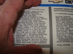 2002 Chevrolet Trailblazer LTZ 4 WD Original Factory Window Sticker