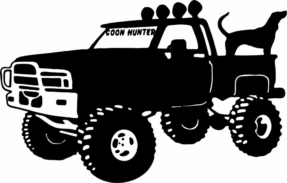 Coon Dog Hunter Hunting Raccoon Treeing Window Car Truck Vinyl Decal Sticker