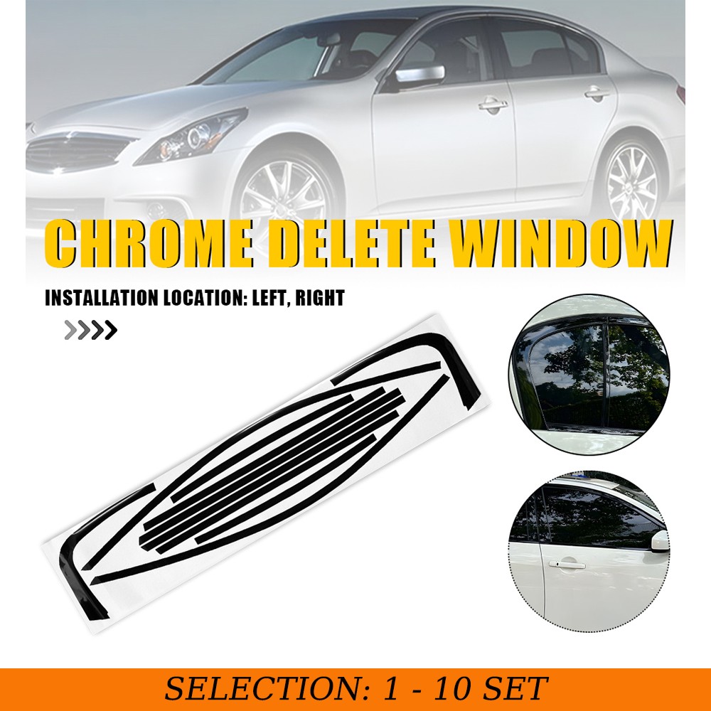 1-10Set For Infiniti G35 G37 Q40 07-15 GLOSS BLACK Window Overlay Cover Sticker