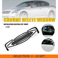 1-10Set For Infiniti G35 G37 Q40 07-15 GLOSS BLACK Window Overlay Cover Sticker
