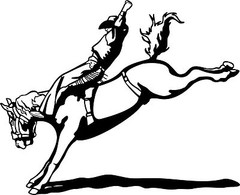 Bronc Cowboy Horse Riding Rodeo Western Car Truck Window Vinyl Decal Sticker