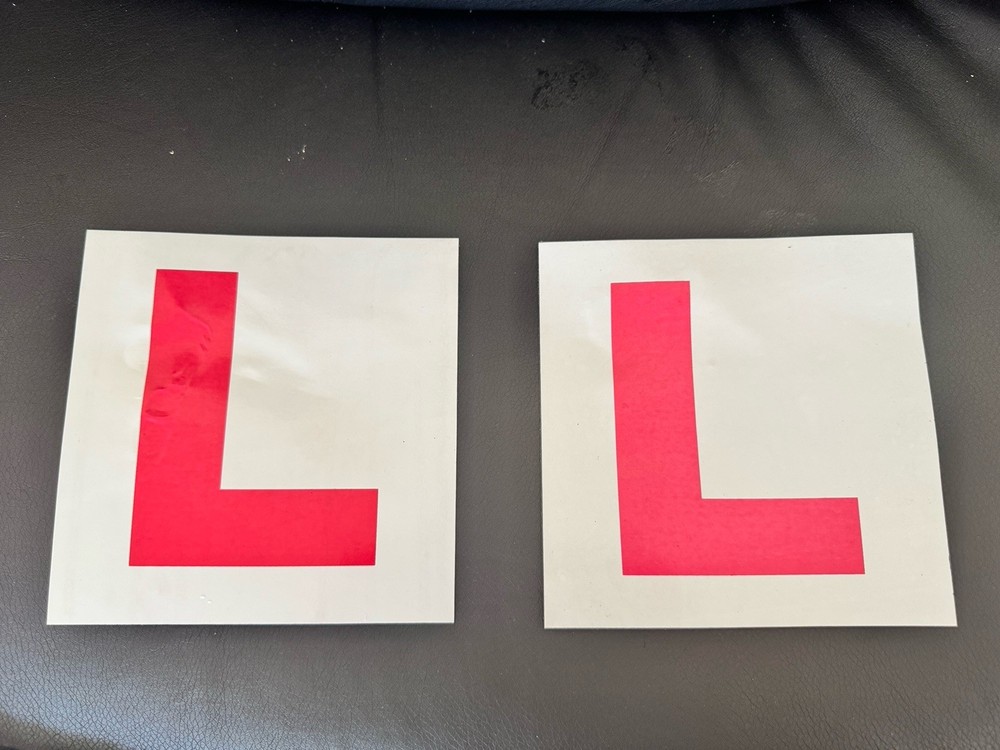 2PCS Magnetic L Plates 18x18cm Learner Driver Car Sign Red Universal Go-ds