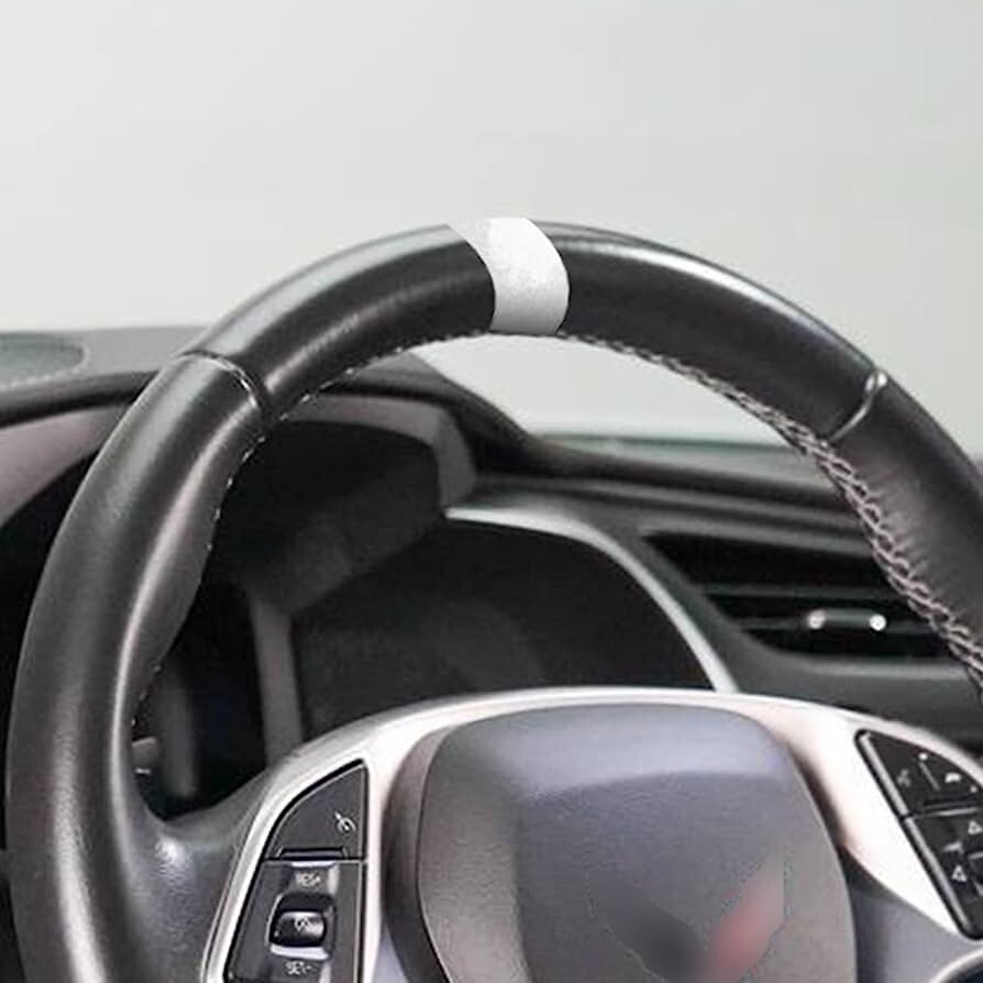 C8 Corvette ARCTIC WHITE STEERING WHEEL VINYL STRIPE (2 X 5 Inches)