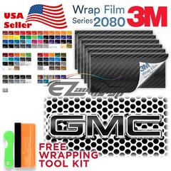 3M 2080 For GMC Emblem Overlay Vinyl Wrap Kit Sticker Decal Front Rear Uncut