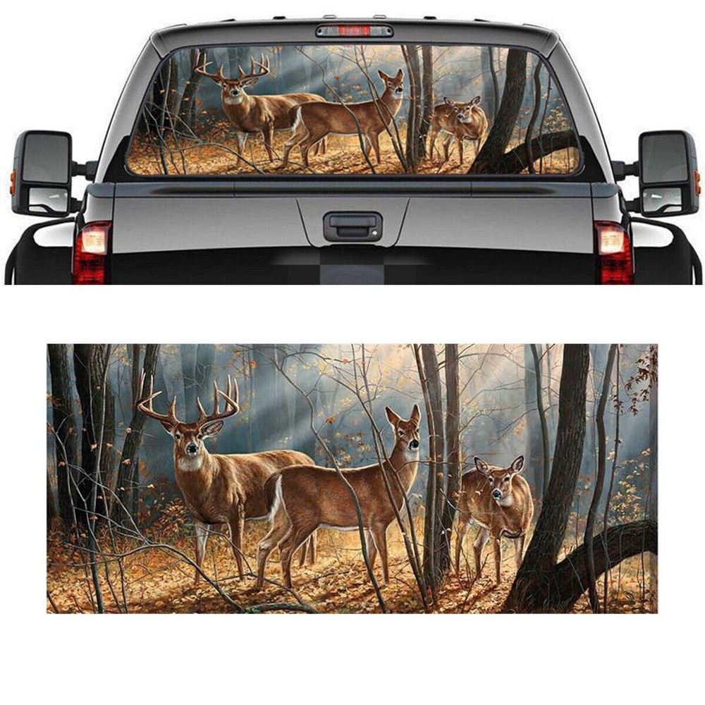 Pickup Truck SUV Car Rear Window Graphic Decal-Tint Print Sticker Deer Animals