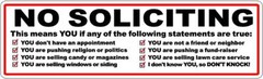 No Soliciting Vinyl Decal Sticker Window Label Solicitors Sign Trespassing