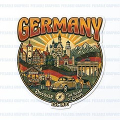 Germany German Flag Country Vinyl Decal Sticker Travel Souvenir D