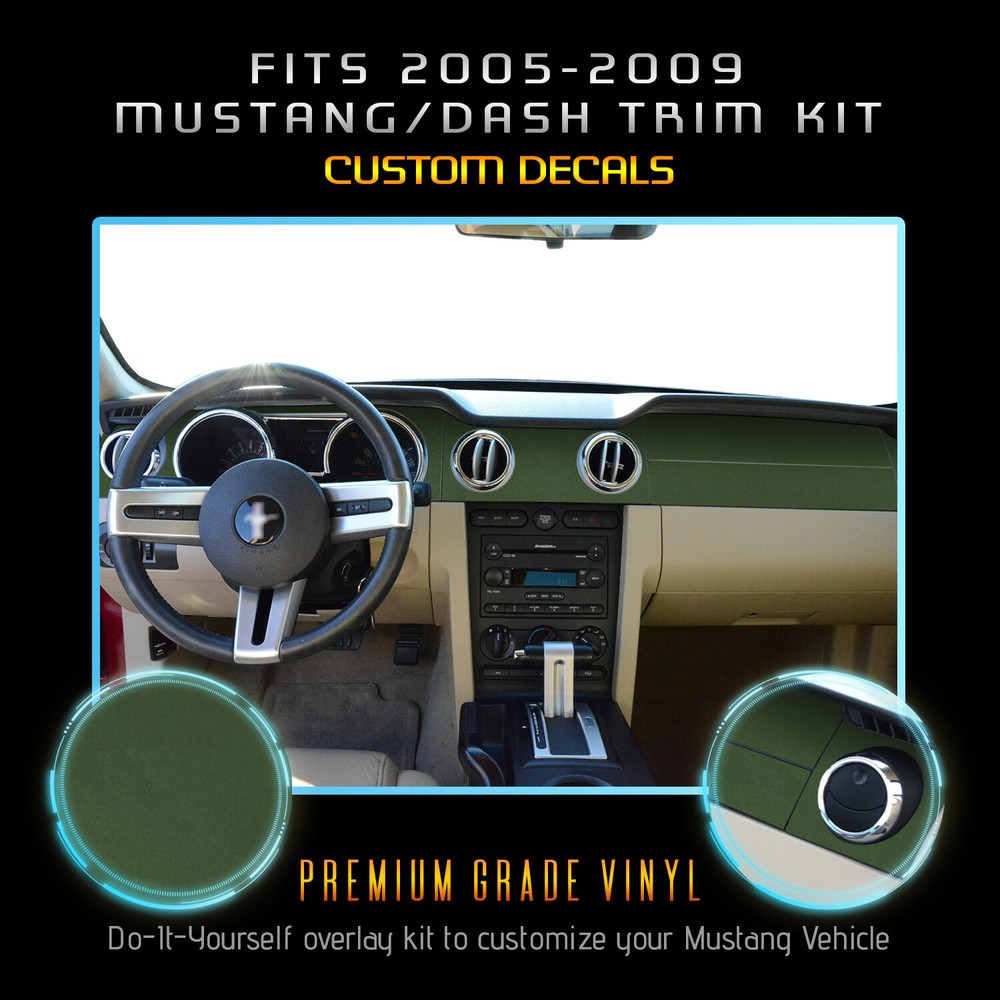 For 2005-2009 Ford Mustang Interior Dash Trim Overlay Precut Vinyl – Flat Matte