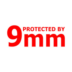 Protected by 9MM Ammo Decal Sticker Gun 2A Tactical Car Truck SUV Window Vinyl