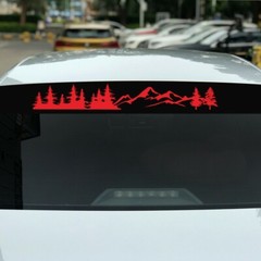 Car Sticker Tree Mountain Graphics Front Windshield Styling Decal 130*21CM PVC