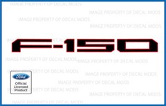 21 – 24 Ford F150 Tailgate Inserts Decals Letters Stickers Black Red Flat FG1T4