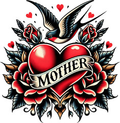 Retro Mother Phone Sticker (2 inch) Vintage Love Design Baby Silly Flowers