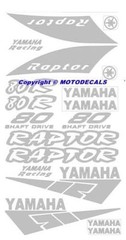 Raptor 80 Front Rear Fender Decal Sticker Kit Tank Emblems Graphics Kit