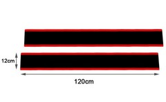 2PCS Front Car Hood Stripe Sticker Auto Body Sport Racing Black Red