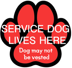 SERVICE DOG LIVES HERE Waterproof Vinyl STICKER
