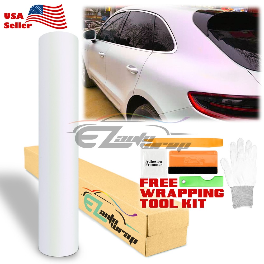 Premium Matte Pearl White to Purple Vinyl Wrap Sticker Decal Air Release Bubble