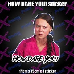 Greta Thunberg HOW DARE YOU! sticker decal x1, Car, Van, Bike, Quad adhesive fun