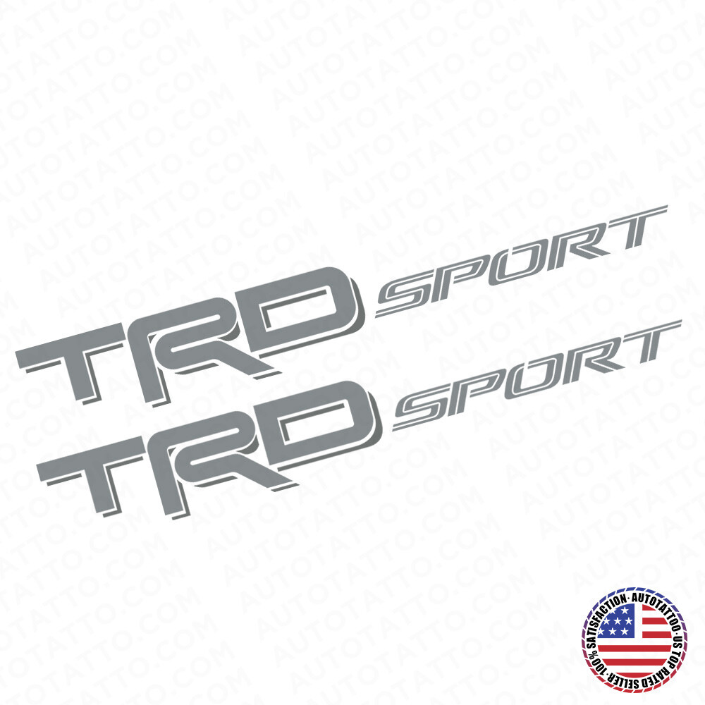 2x 3D TRD Sport Dark Grey Pickup Bed Truck Logo Sticker Decal Decoration Limited