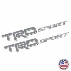 2x 3D TRD Sport Dark Grey Pickup Bed Truck Logo Sticker Decal Decoration Limited