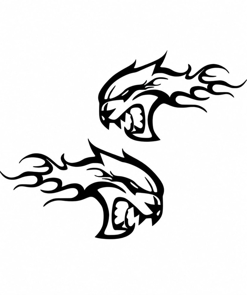 Hellcat Flames Car Decal for Both Sides fits Charger/Challenger 1 Pair