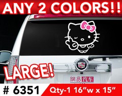 HELLO KITTY PEACE SIGN LARGE DECAL STICKER 16″w x 15″