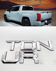 Chrome BLACK letters compatible with TOYOTA TUNDRA 2022 23 logo Tailgate insert