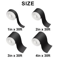 Matte Black Vinyl Wrap HeavyDuty Chrome Delete Tape 1in x 30ft for Car Detailin