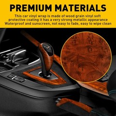DIY Glossy Matte Wood Textured Grain Vinyl Wrap Sticker Car Interior Decors E