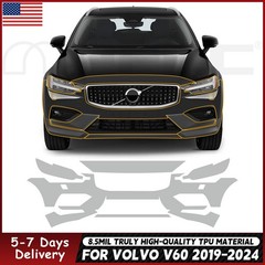 For Volvo V60 2019-2024 Precut Paint Protection Film Gloss Clear PPF TPU 8.5Mil