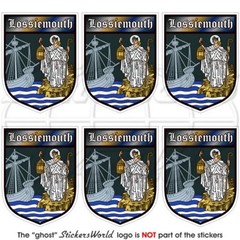 LOSSIEMOUTH Shield MORAY SCOTLAND Scottish 40mm (1.6″) Stickers Decals x6