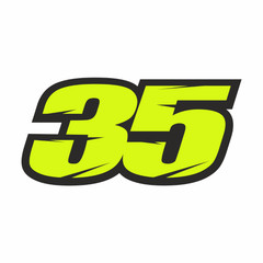 SW A Gloss Laminate sticker of the number 35 for rider Cal Crutchlow Medium pair