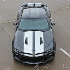2016-2018 Camaro SS RS Rally Vinyl Graphic Hood Decals 3M Pro Racing Stripes