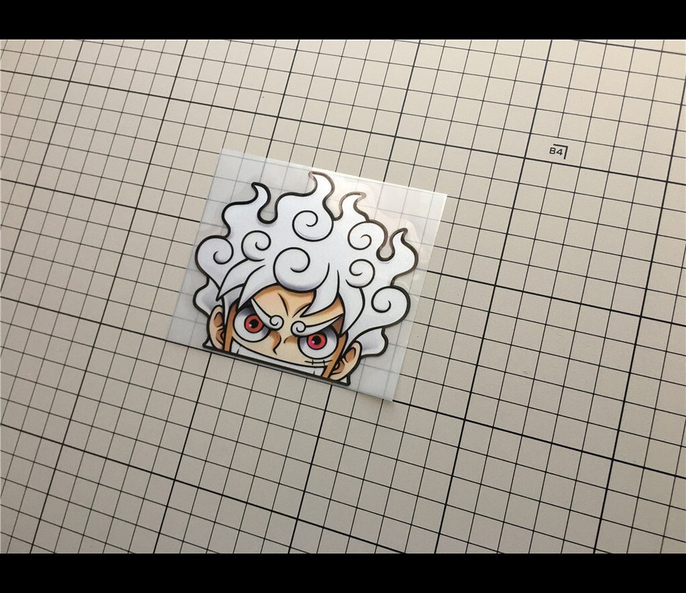 LUFFY Gear 5 ONE PIECE Anime Peeking Peeker JDM Reflective Car Sticker #O16