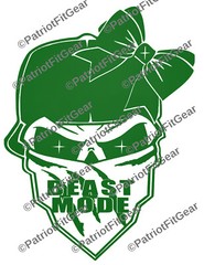 Beast Mode,Female,Skull Bandanna,Beast,Wellness,Fitness,Motivation,,Vinyl Decal