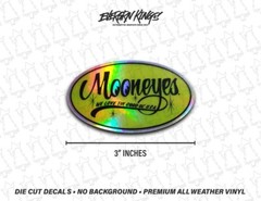 Holographic Moon Eyes Sticker 3 inch Oval Rat Fink Hot Rod Vintage Racing USA