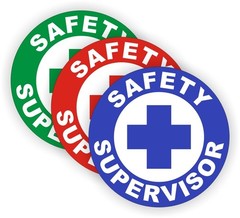 3-pcs Safety Supervisor 2″ Multi Color Vinyl Stickers Decals [NO TRACKING]