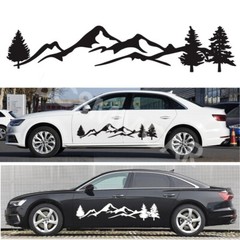 Car Stickers Mountain Tree Forest Graphic Side Body Decoration DIY Vinyl Decals