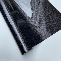 Forged Carbon Fiber Vinyl Wrap Film Glossy Black Car Interior Sticker Sheet Roll
