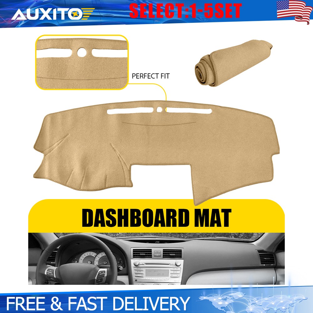 Fit 07-11 Toyota Camry Dash Mat Beige Dashboard Cover Non-Slip Interior Pad 1-5X
