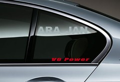 2 – V6 POWER Racing Sport Vinyl Decal sticker logo window RED