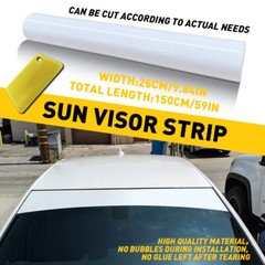Car Sun Visor Strip Tint Film Front Windshield UV Shade Banner Accessories-White