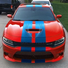 Satin Chrome Metallic Matte Racing Stripes Vinyl Wrap Rally Sticker 10/20 Long