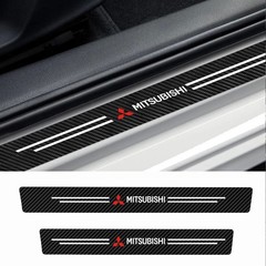 Door Threshold Protector Stickers Carbon Fiber Self-Adhesive Car Trim 4Pcs