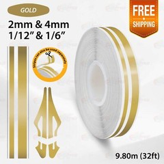 GOLD Roll PIN STRIPE Car Model Bike Streamline Adhesive TAPE Decal Vinyl Sticker