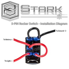LED Rocker Switch Laser Backlit Etched Dual Light 20A 12V ON / OFF – Design (B)