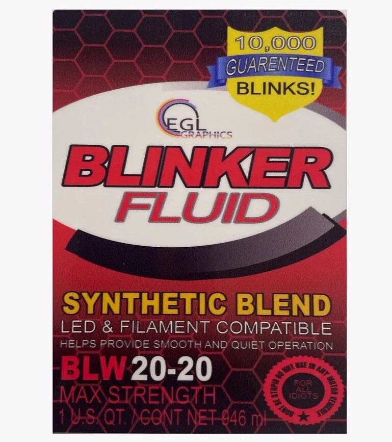 Blinker Fluid Decal , Jdm Funny Gag Joke Car Truck Van Motorcycle