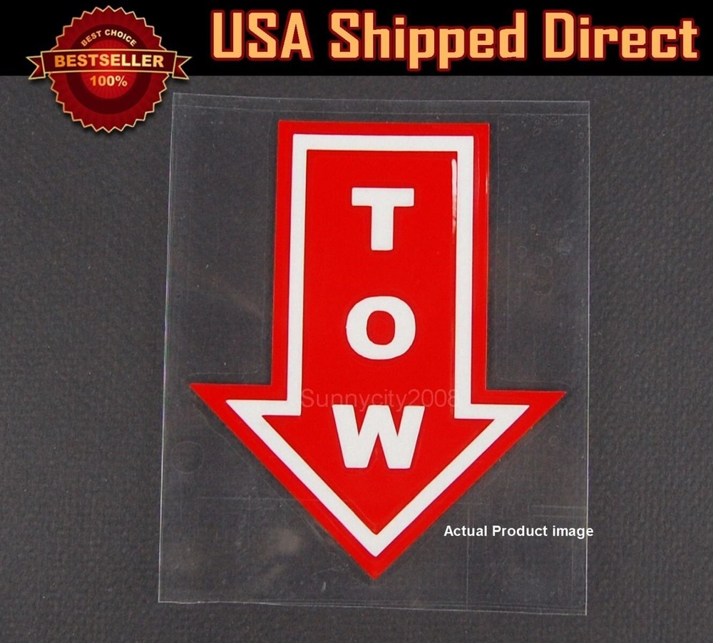 4.5″ x3.75″ Bumper Red WaterProof Tow Arrow Point Sticker Decal For Toyota Scion